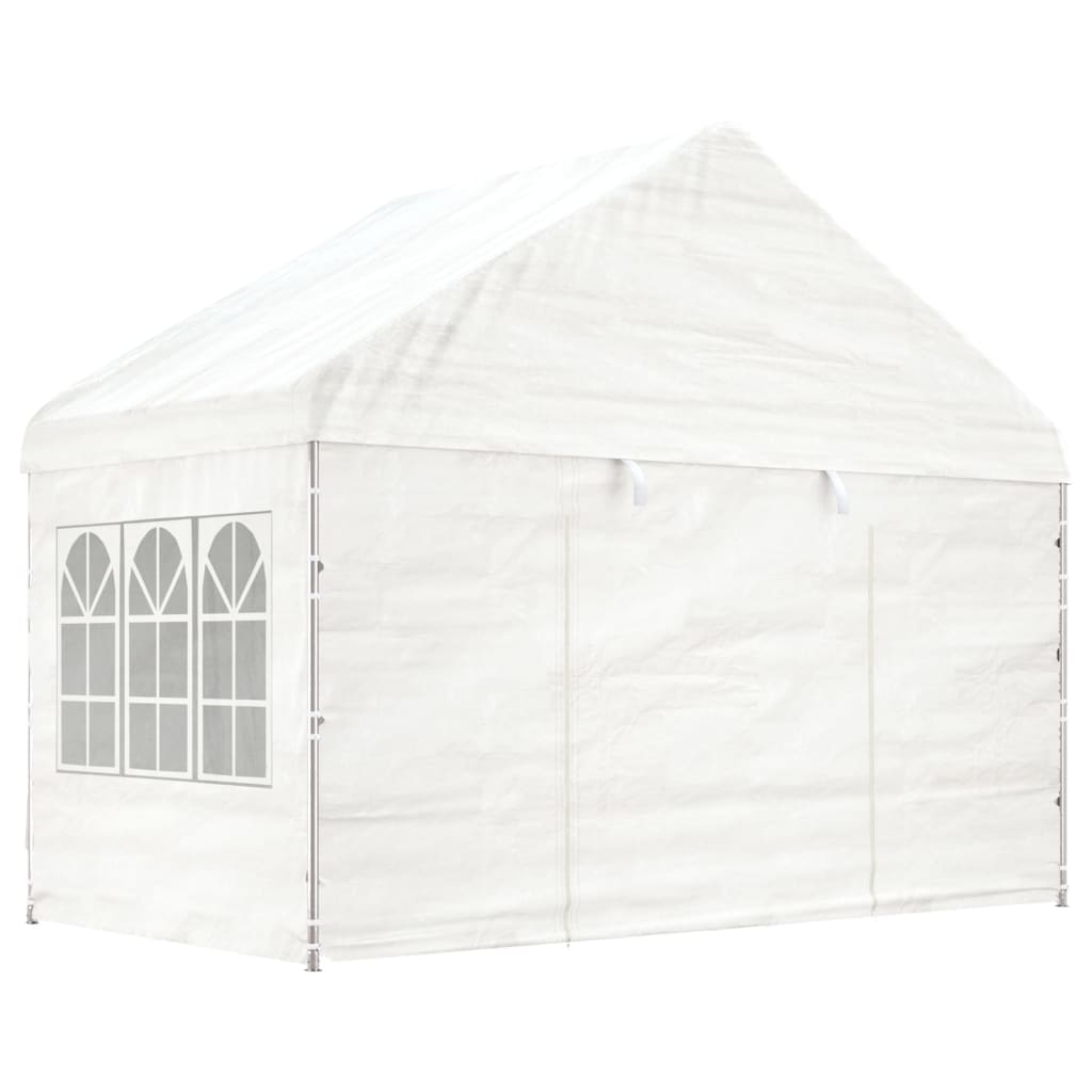 VidaXL Pavillon mit Dach 11,15 x 4,08 x 3,22 m Polyethylen weiß