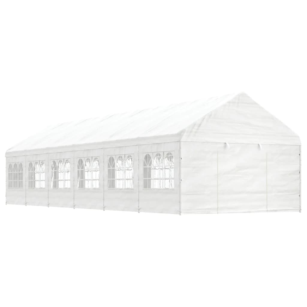 VidaXL Pavillon mit Dach 13,38 x 4,08 x 3,22 m Polyethylen weiß