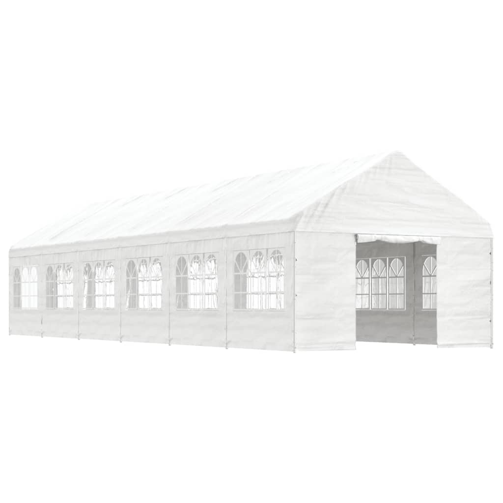 VidaXL Pavillon mit Dach 13,38 x 4,08 x 3,22 m Polyethylen weiß