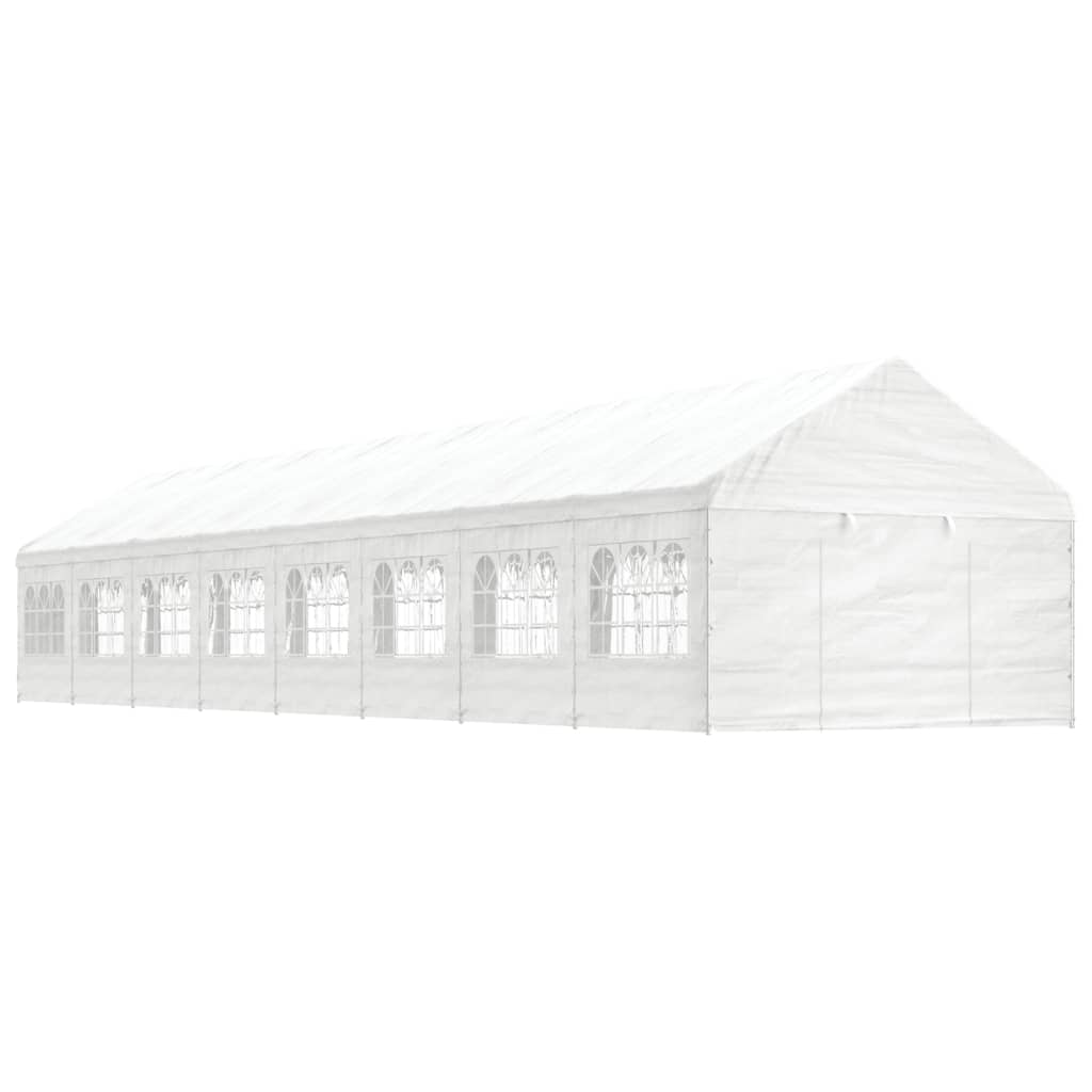 VidaXL Pavillon mit Dach 17,84 x 4,08 x 3,22 m Polyethylen weiß