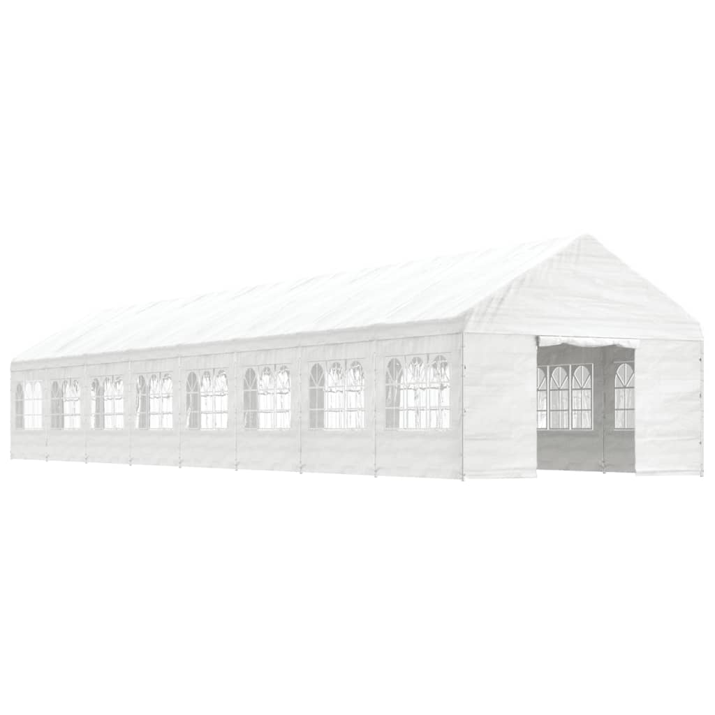 VidaXL Pavillon mit Dach 17,84 x 4,08 x 3,22 m Polyethylen weiß