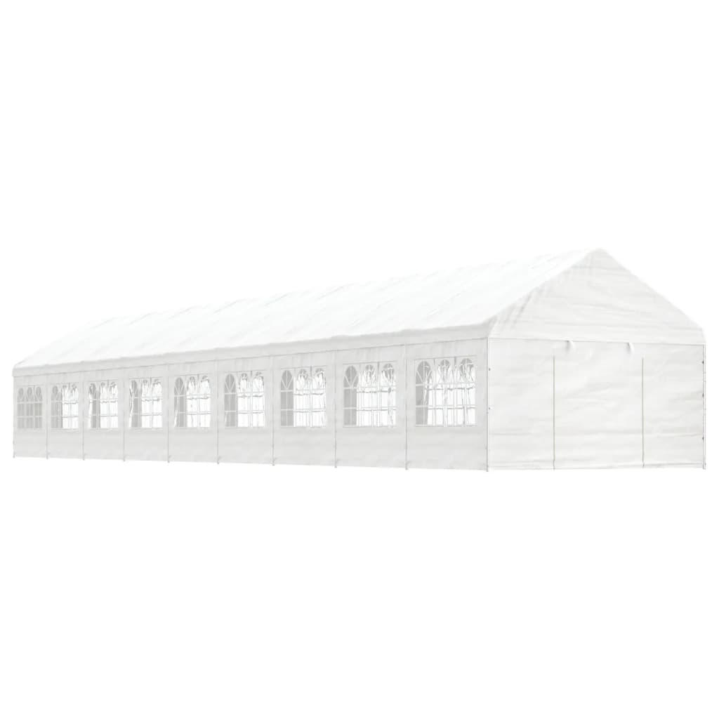 VidaXL Pavillon mit Dach 20,07 x 4,08 x 3,22 m Polyethylen weiß