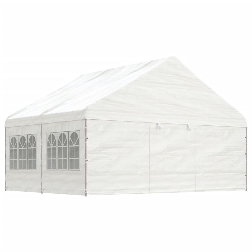 VidaXL Pavillon mit Dach 4,46 x 5,88 x 3,75 m Polyethylen weiß