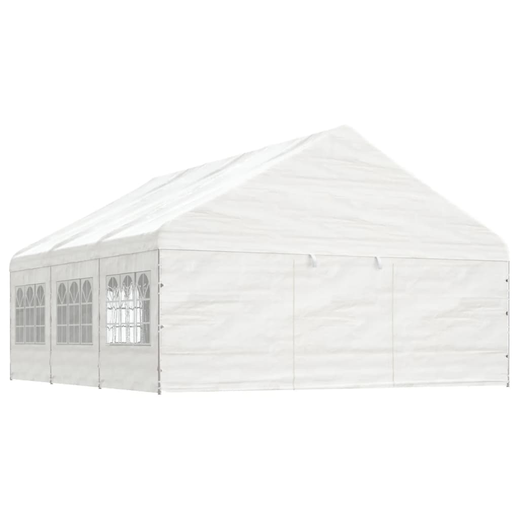 VidaXL Pavillon mit Dach 6,69 x 5,88 x 3,75 m Polyethylen weiß