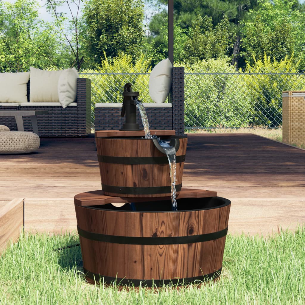 Vidaxxl Wasserbrunnen mit Pumpe 44,5x44,5x58 cm massives Kiefernholz