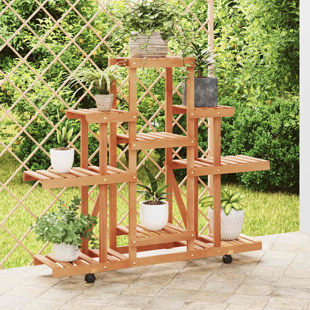Vidaxx Pflanzenständer mit Rollen 110x25x101 cm massives Kiefernholz