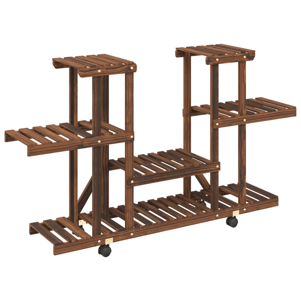 Vidaxx Pflanzenständer mit Rollen 110x25x78 cm massives Kiefernholz