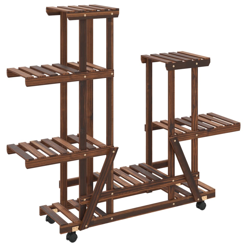 Vidaxx Pflanzenständer mit Rollen 95x25x101 cm massives Kiefernholz