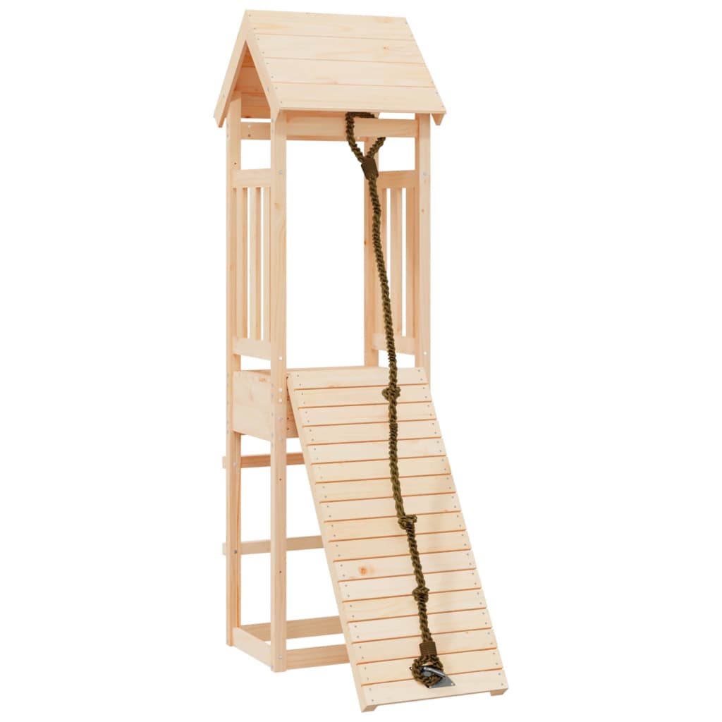 VidaXL Spielhaus mit Kletterwand aus massivem Kiefernholz