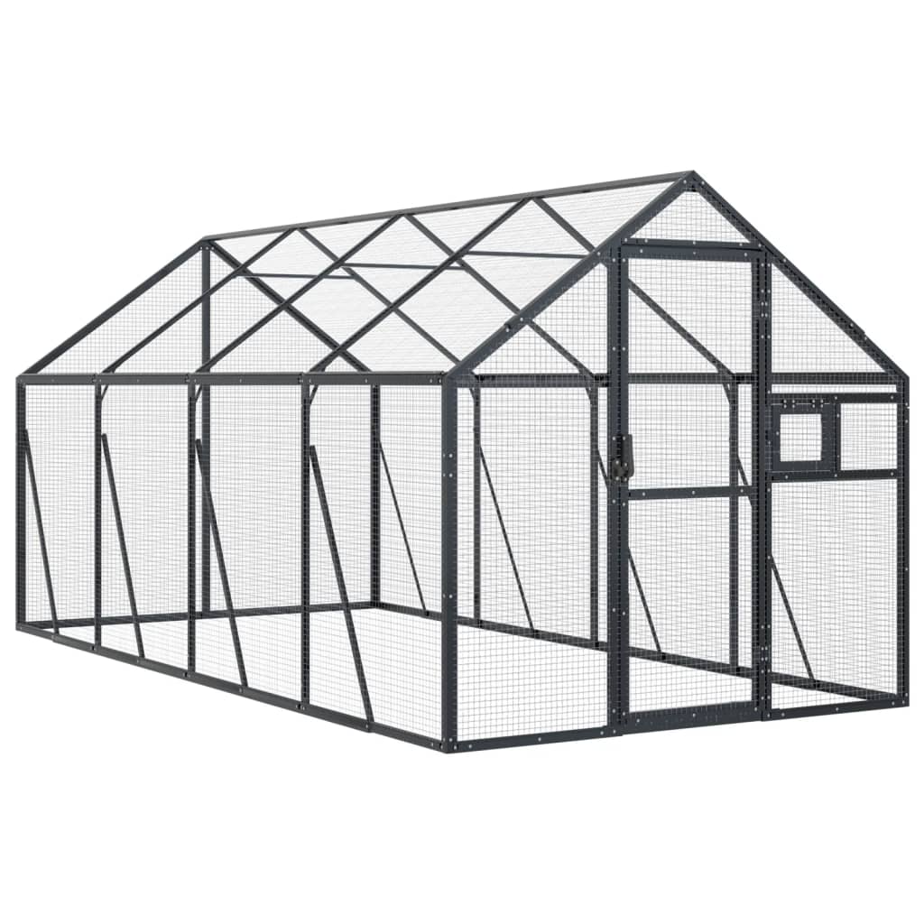 VidaXL Voliere 1,79x4x1,85 m Aluminium Anthrazit