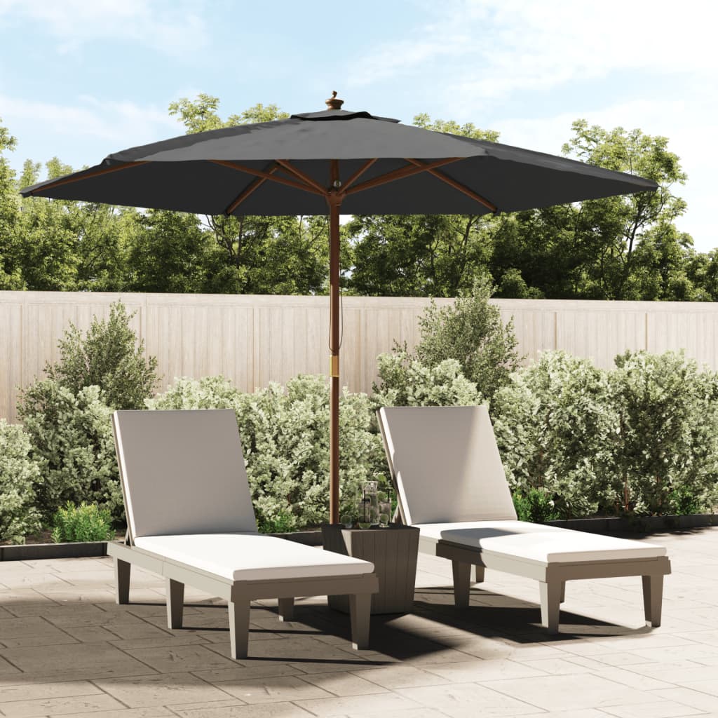 Vidaxx Sonnenschirm mit Holzmast 299x240 cm Anthrazit