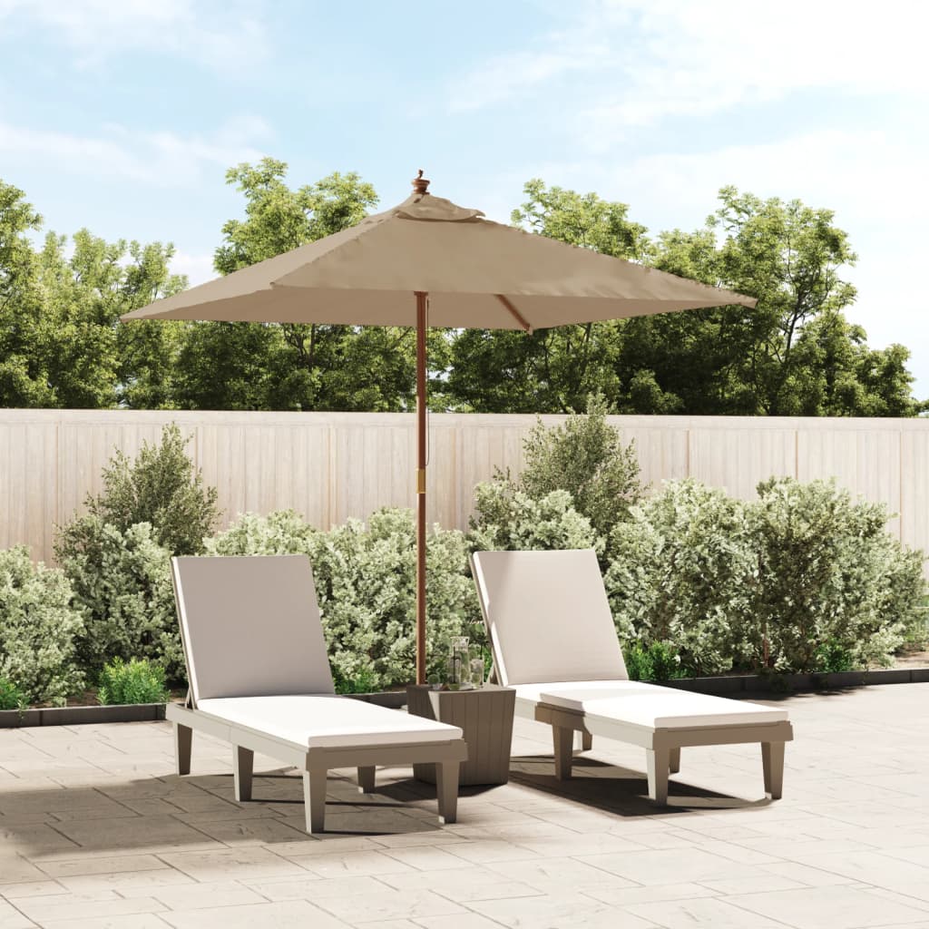 VidaXL Sonnenschirm mit Holzstange 198x198x231 cm Taupe