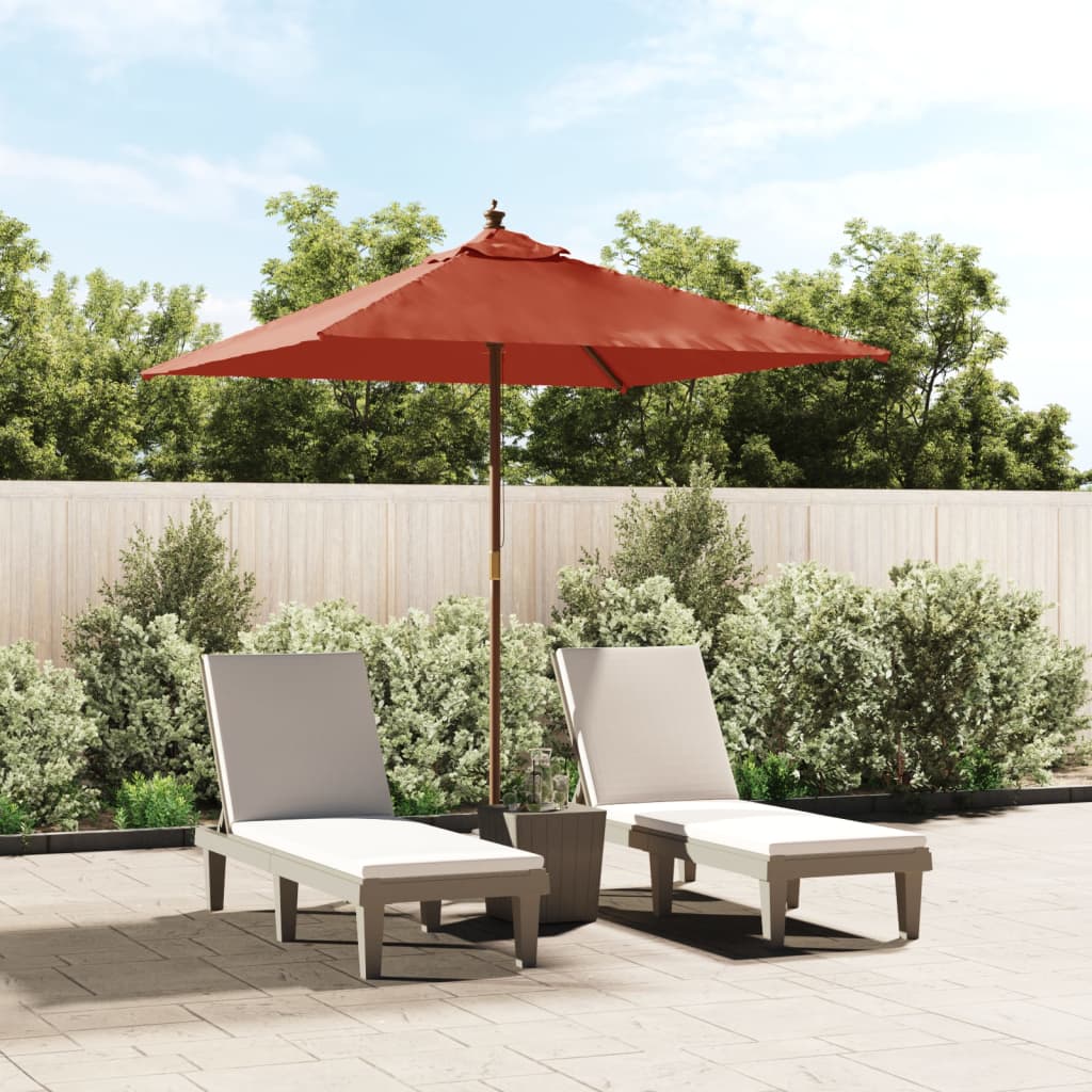 Vidaxx Sonnenschirm mit Holzstange 198x198x231 cm terrakottafarben