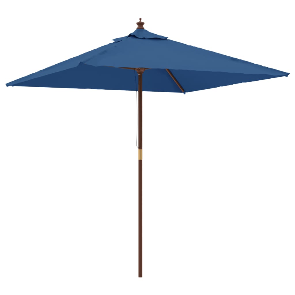 VidaXL Sonnenschirm mit Holzstange 198x198x231 cm azurblau