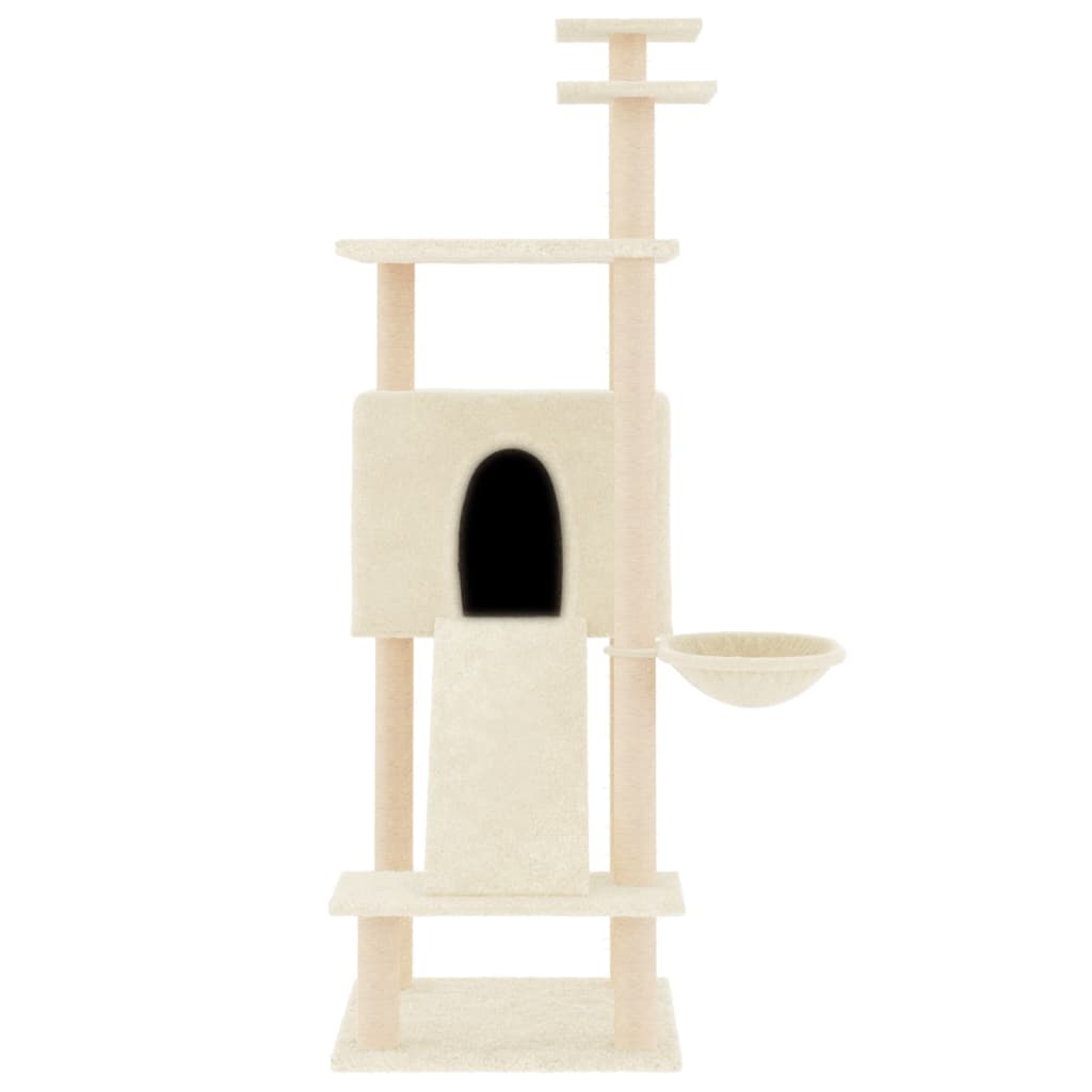 Vidaxl Katzenmöbel mit Sisal-Kratzstämmen 153 cm cremefarben