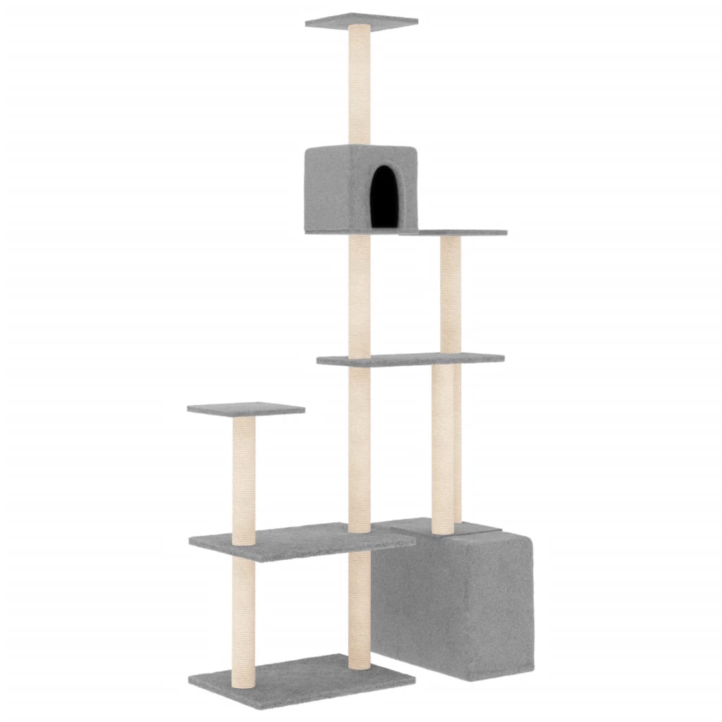 Vidaxl Katzenmöbel mit Sisal-Kratzstämmen 180 cm hellgrau