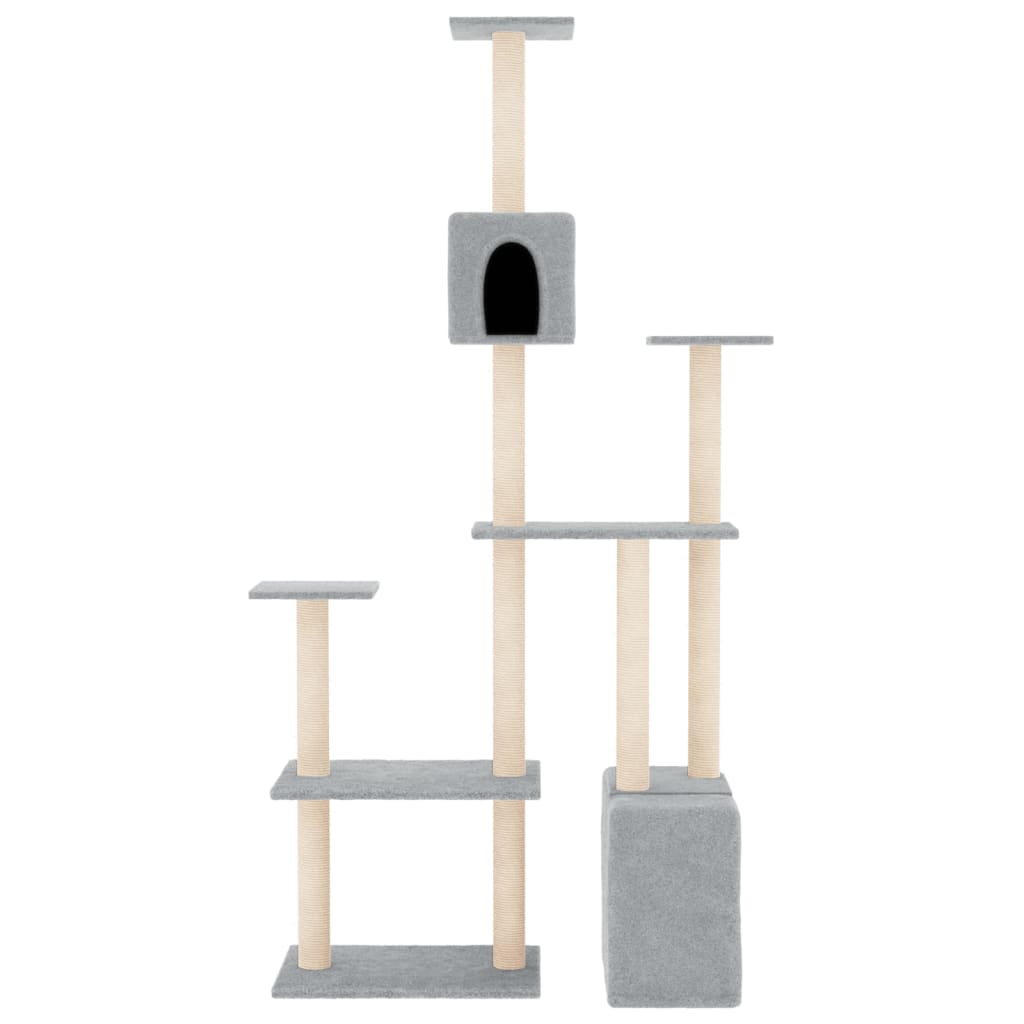 Vidaxl Katzenmöbel mit Sisal-Kratzstämmen 180 cm hellgrau