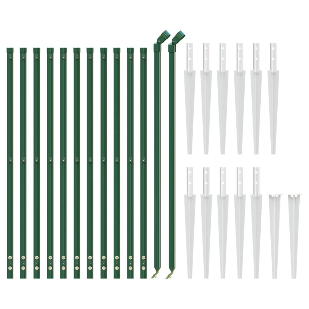 VidaXL Gitterzaun mit Erdankern 1,1x25 m grün