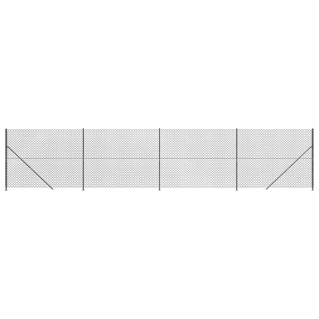 Vidaxl-Gitterzaun mit Flansch 1,6x10 m Anthrazit