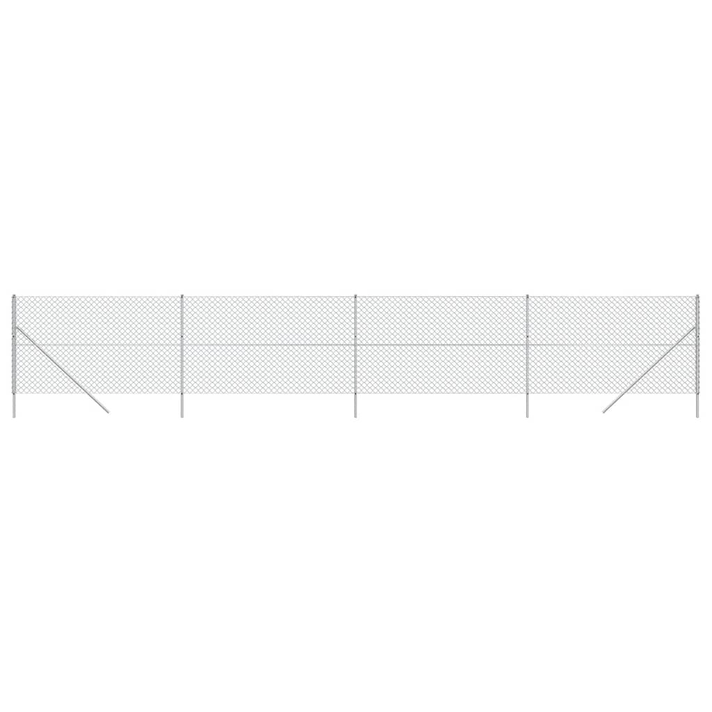 VidaXL Gitterzaun 2x10 m silberfarben