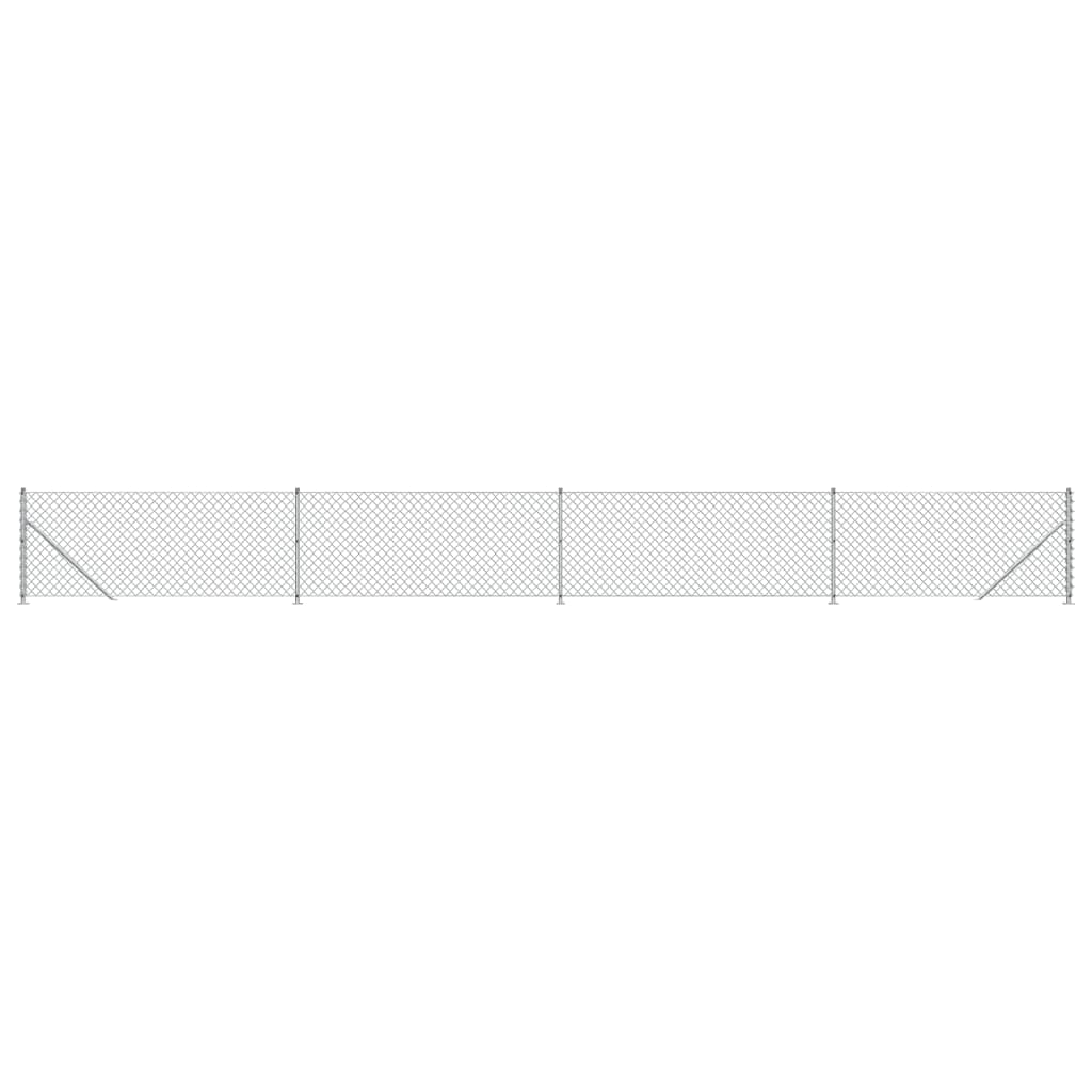 Vidaxl-Gitterzaun mit Flansch 1,1x10 m silberfarben