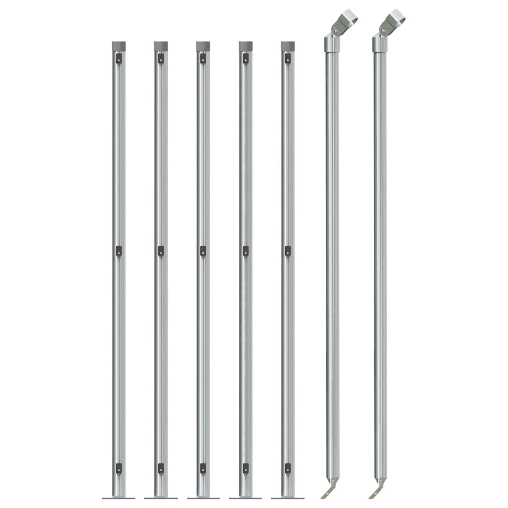 Vidaxl-Gitterzaun mit Flansch 1,1x10 m silberfarben