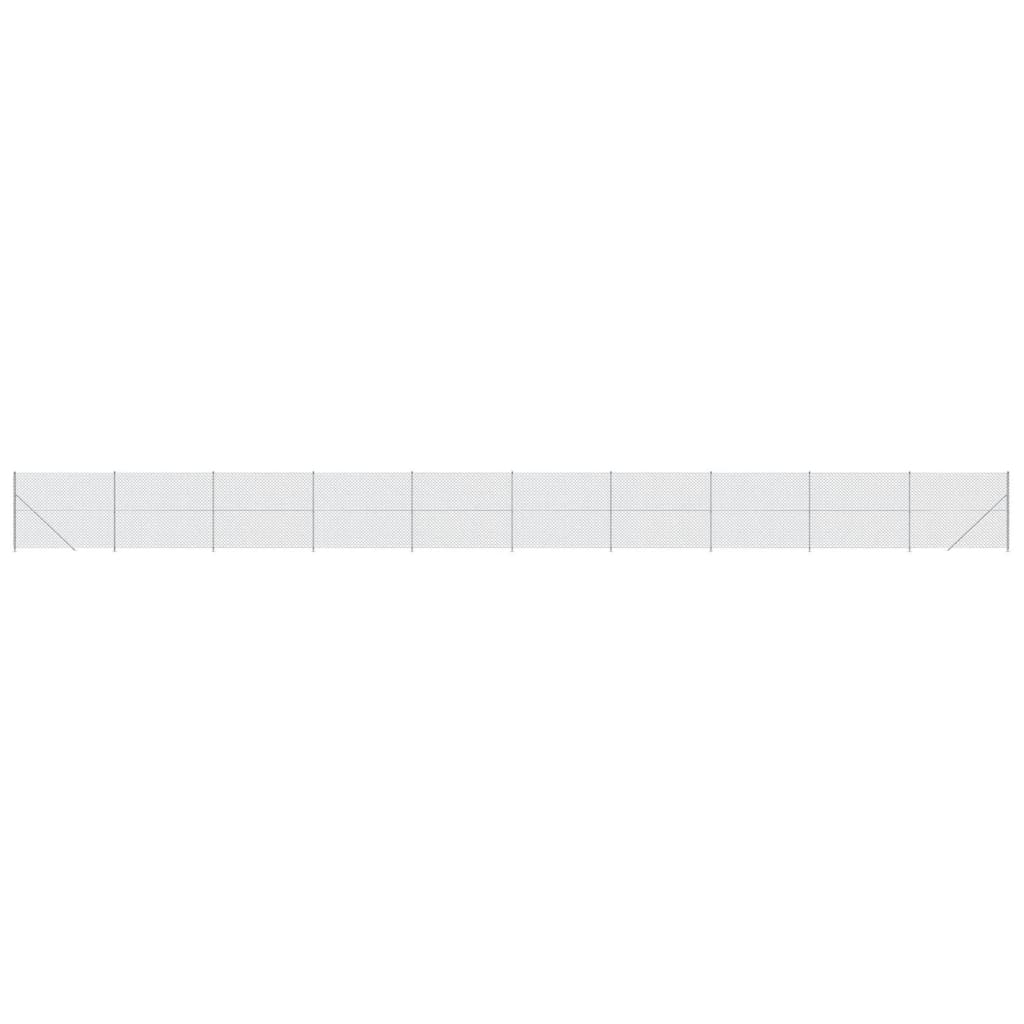 VidaXL Gitterzaun mit Flansch 1,6x25 m silberfarben