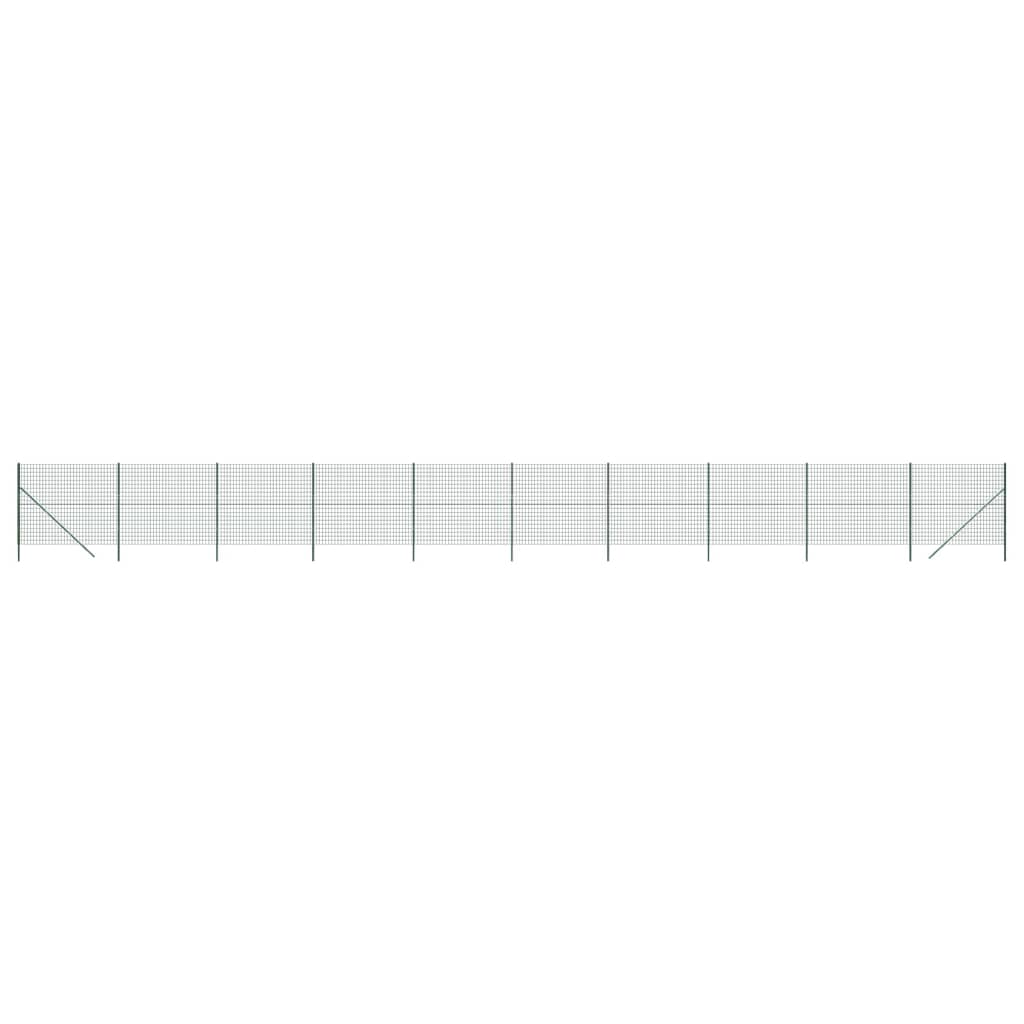 VidaXL Maschendrahtzaun 1,6x25 m verzinkter Stahl grün