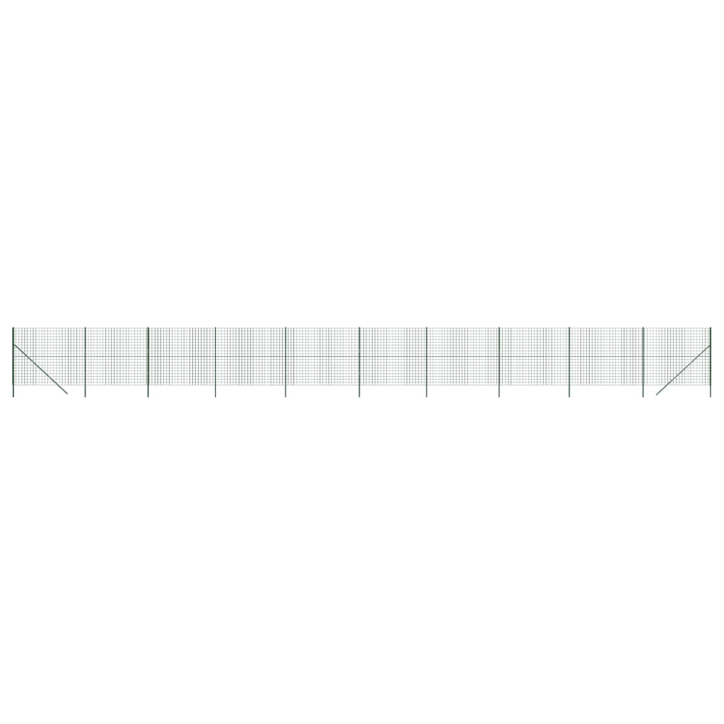 VidaXL Maschendrahtzaun 1,6x25 m verzinkter Stahl grün