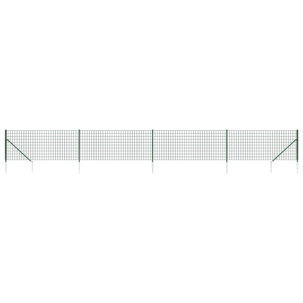 Vidaxl draadgaashek met grondankers 1,1x10 m groen