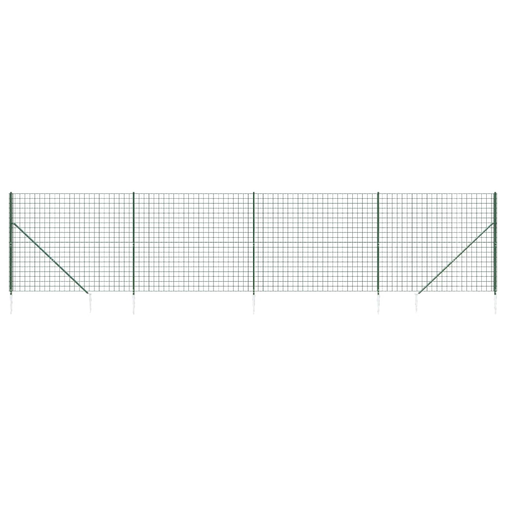 Vidaxxl Maschendrahtzaun mit Erdankern 2,2x10 m grün