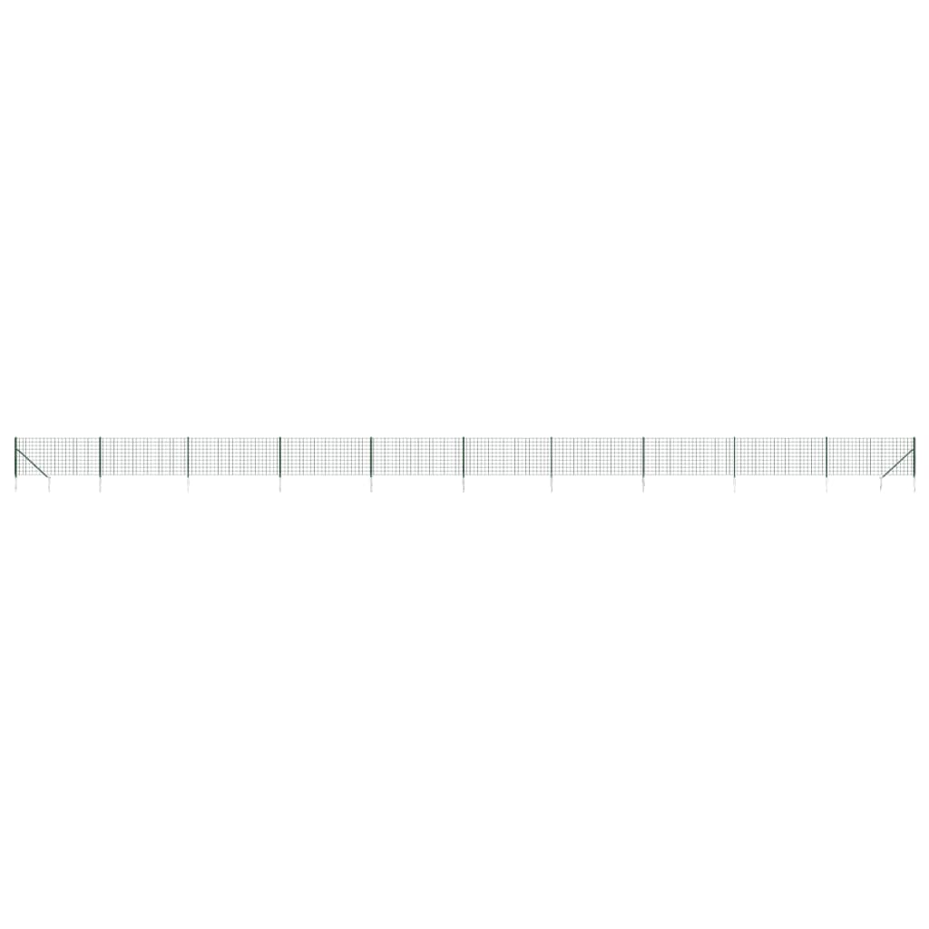 VidaXL Maschendrahtzaun mit Erdankern 1,1x25 m Grün