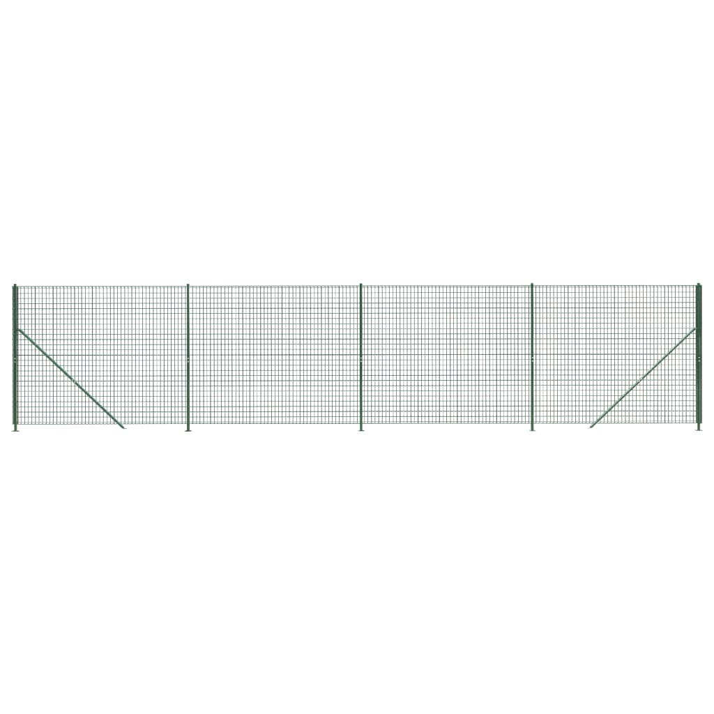 Vidaxxl Maschendrahtzaun mit Flansch 1,6x10 m grün