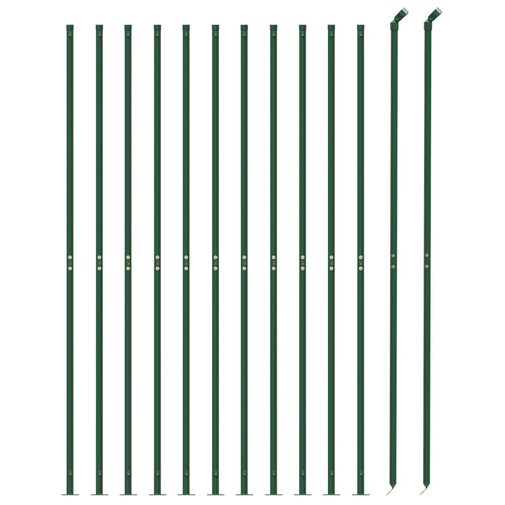 VidaXL Maschendrahtzaun mit Flansch 2x25 m Grün
