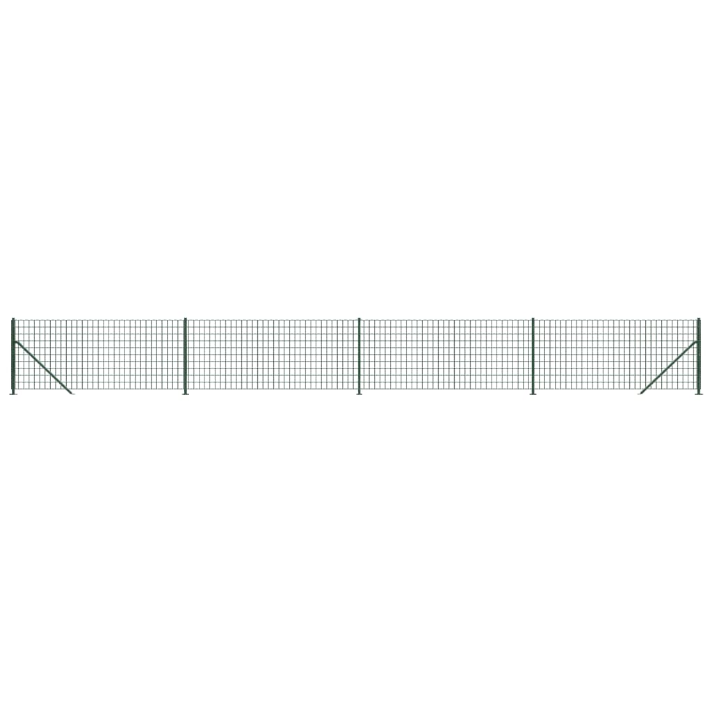 Vidaxxl Maschendrahtzaun mit Flansch 1,1x10 m grün
