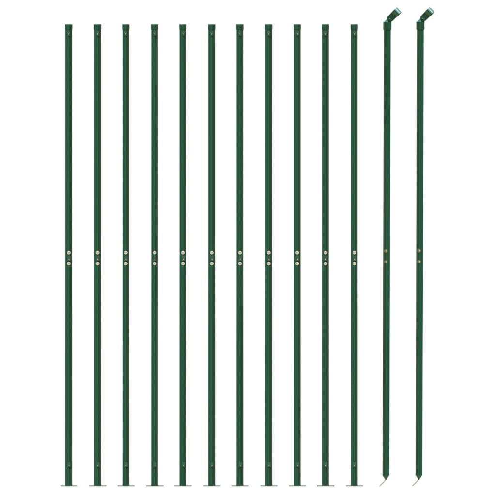 VidaXL Maschendrahtzaun mit Flansch 1,6x25 m Grün
