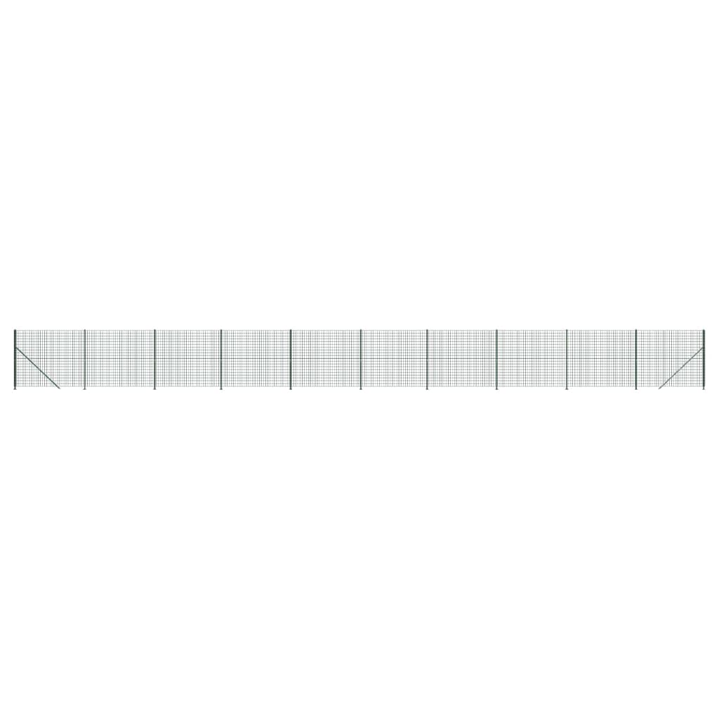VidaXL Maschendrahtzaun mit Flansch 2,2x25 m Grün