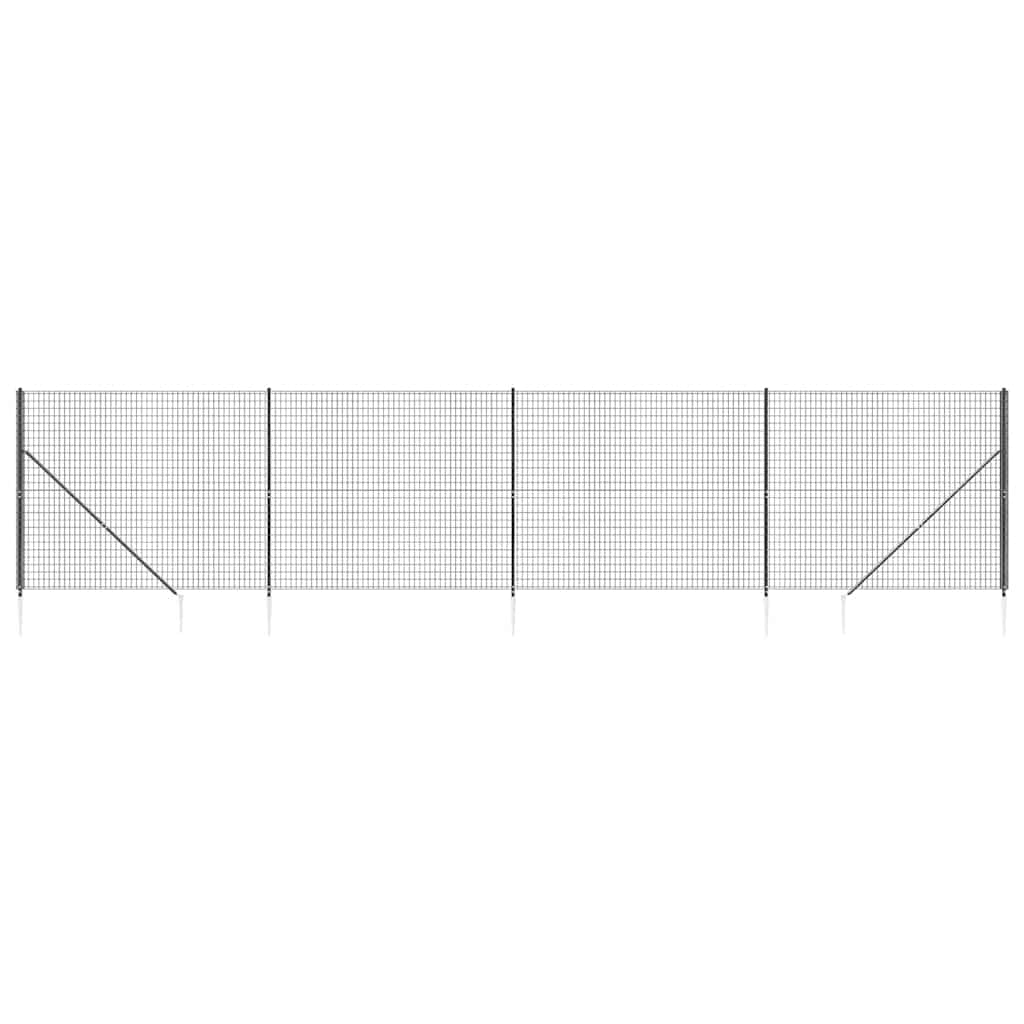 Vidaxxl Maschendrahtzaun mit Erdankern 2x10 m Anthrazit