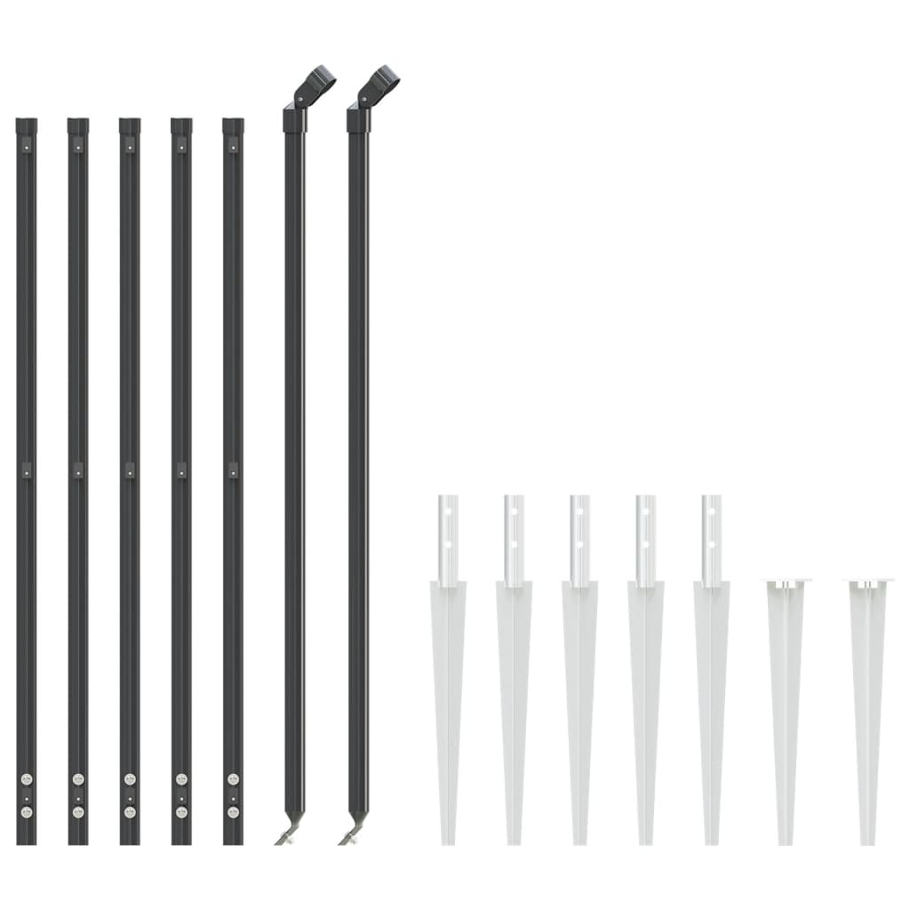 VidaXL Maschendrahtzaun mit Erdankern 1,1x10 m Anthrazit