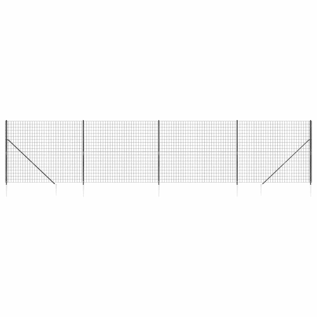 Vidaxxl Maschendrahtzaun mit Erdankern 1,6x10 m Anthrazit