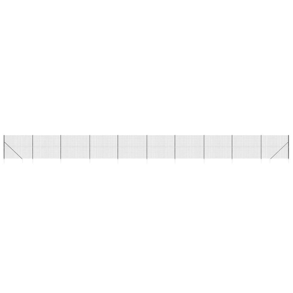 VidaXL Maschendrahtzaun mit Erdankern 2,2x25 m Anthrazit