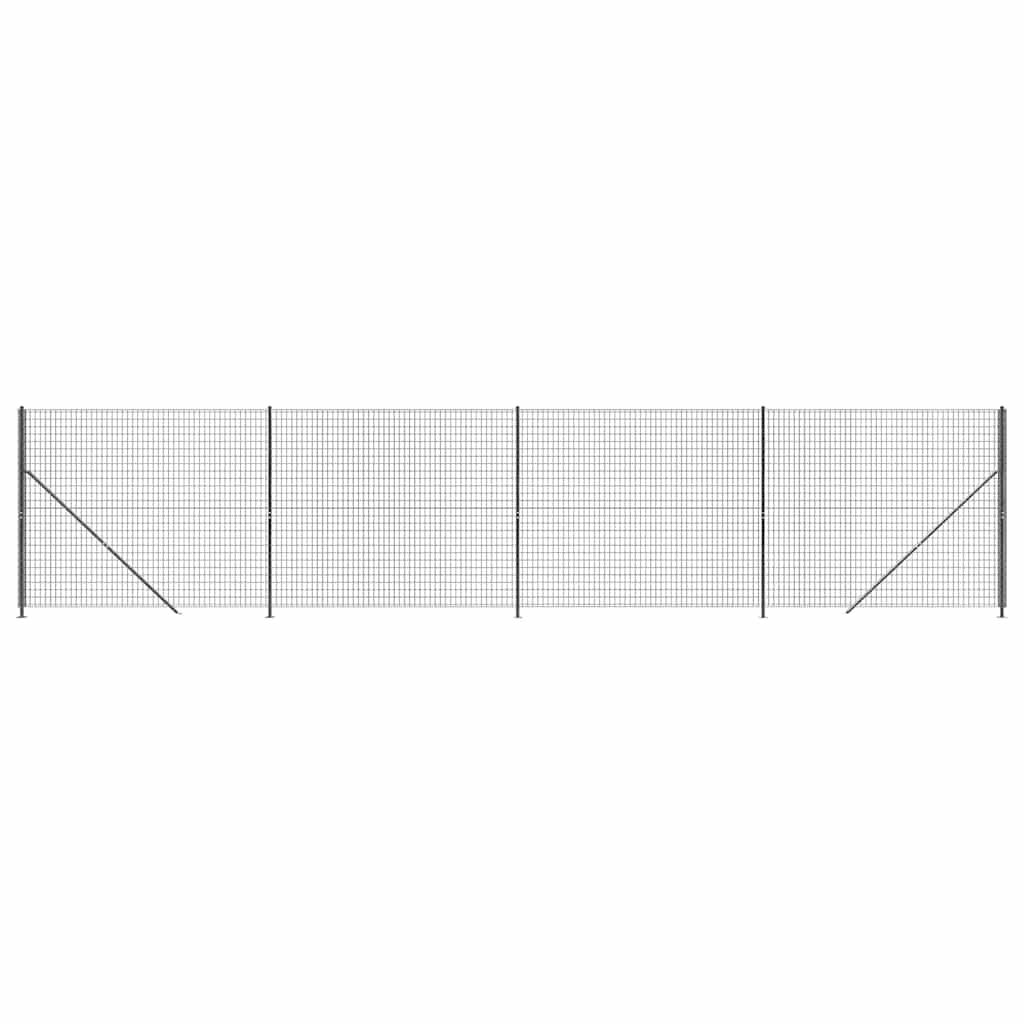 Vidaxxl Maschendrahtzaun mit Flansch 1,6x10 m Anthrazit