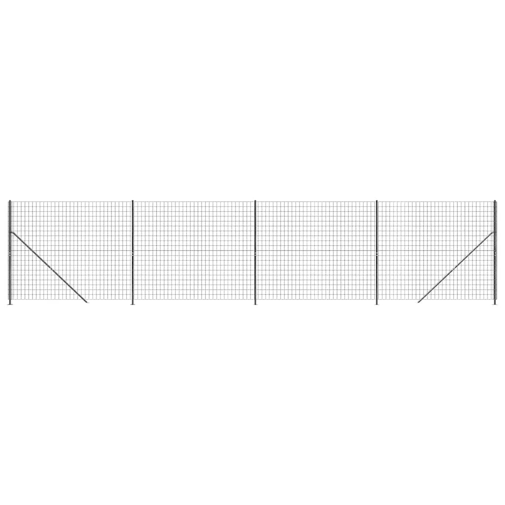 Vidaxxl Maschendrahtzaun mit Flansch 1,4x10 m Anthrazit