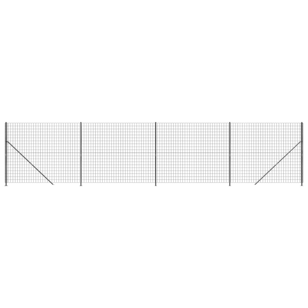 Vidaxxl Maschendrahtzaun mit Flansch 1,6x10 m Anthrazit