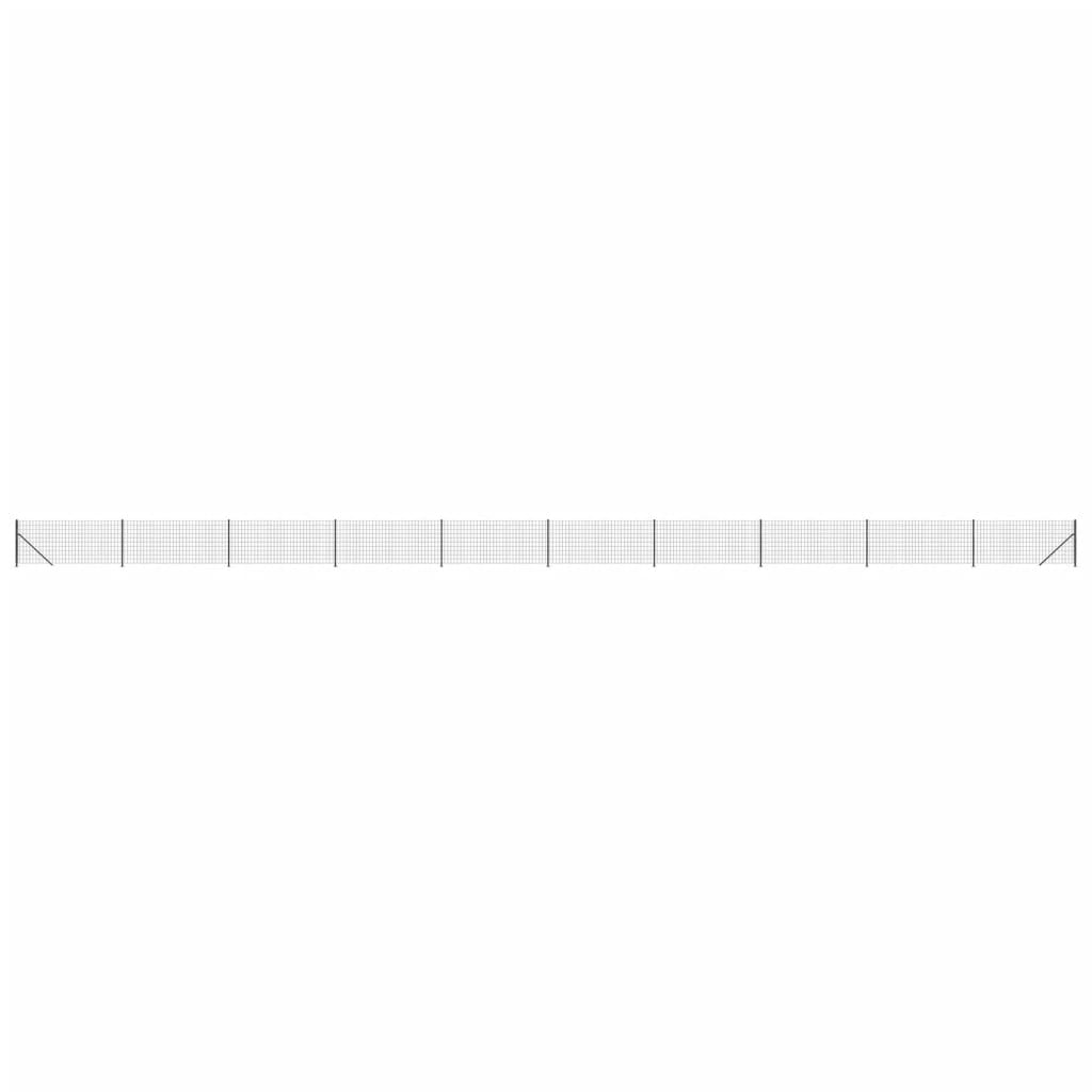 Vidaxxl Maschendrahtzaun mit Flansch 0,8x25 m anthrazitfarben