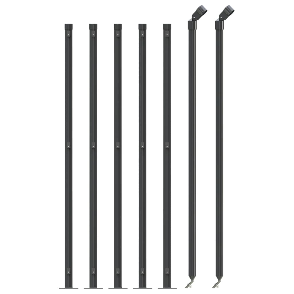 Vidaxxl Maschendrahtzaun mit Flansch 0,8x10 m anthrazitfarben