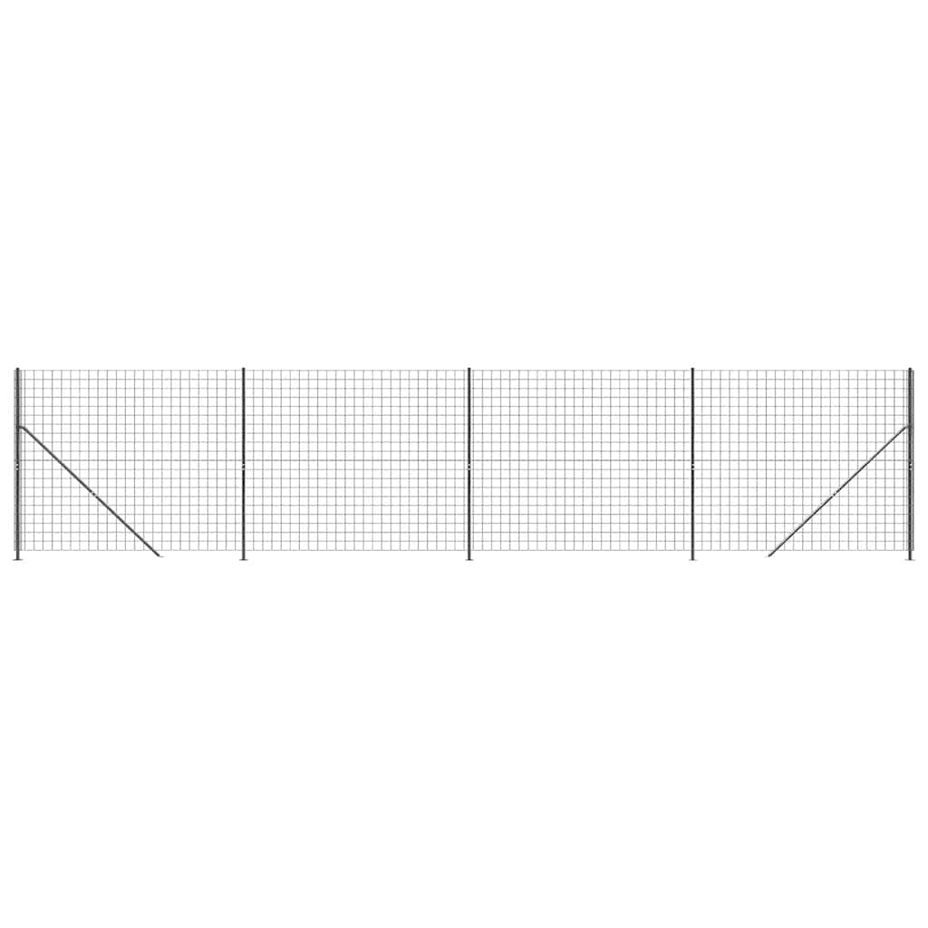 Vidaxxl Maschendrahtzaun mit Flansch 1,4x10 m Anthrazit