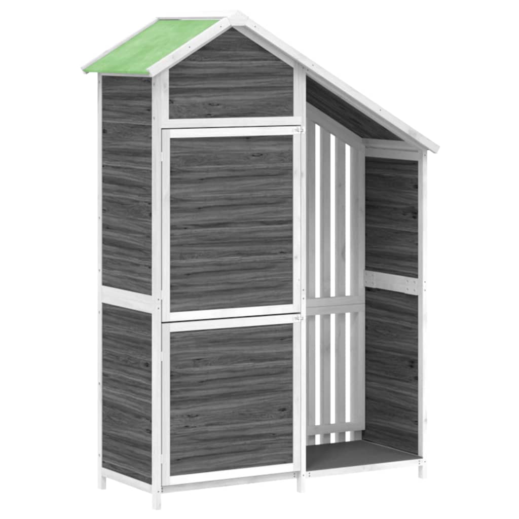VidaXL Gartenhaus 120 x 53,5 x 170 cm, massives Kiefernholz, Grau