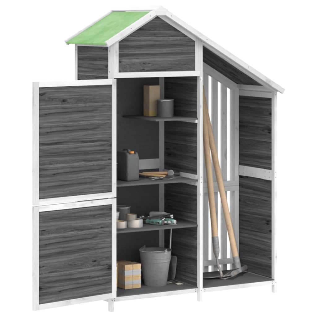 VidaXL Gartenhaus 120 x 53,5 x 170 cm, massives Kiefernholz, Grau