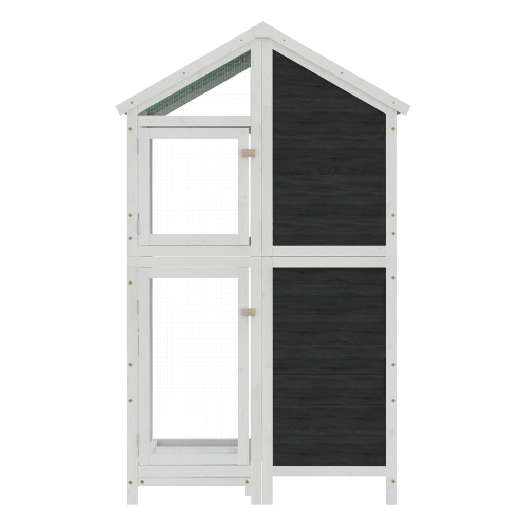 Vidaxx Voliere 97x81x152 cm massives Kiefernholz grau